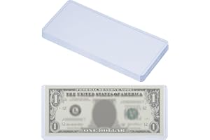 PATIKIL Dollar Bill Holders Transparent Money Sleeves Clear Currency PVC Protectors, 6 Pcs Top-Insert Hard Plastic Cash Holde
