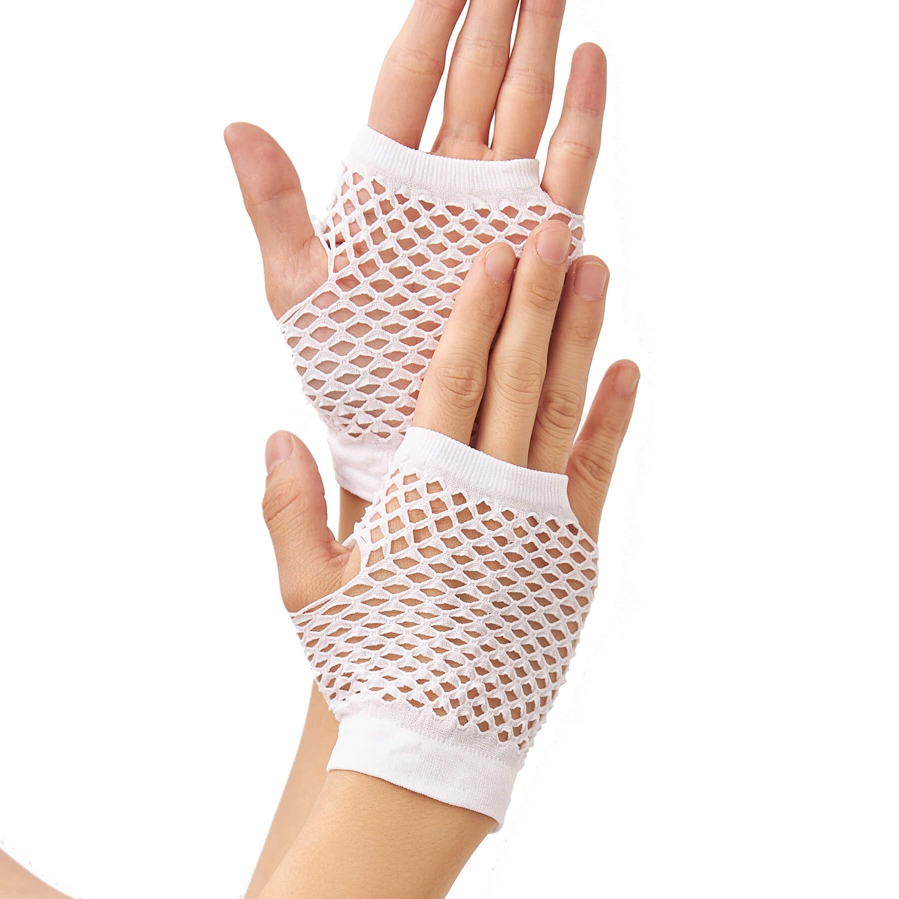 OTPEH Short Fishnet Gloves Fingerless For Women