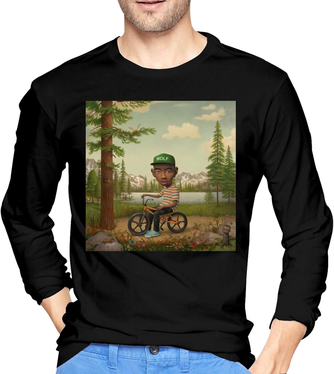 Amazon.com: Tyler, The Creator Wolf Men's Long Sleeve T-Shirts Casual Tops Shirts Cotton Slim 
