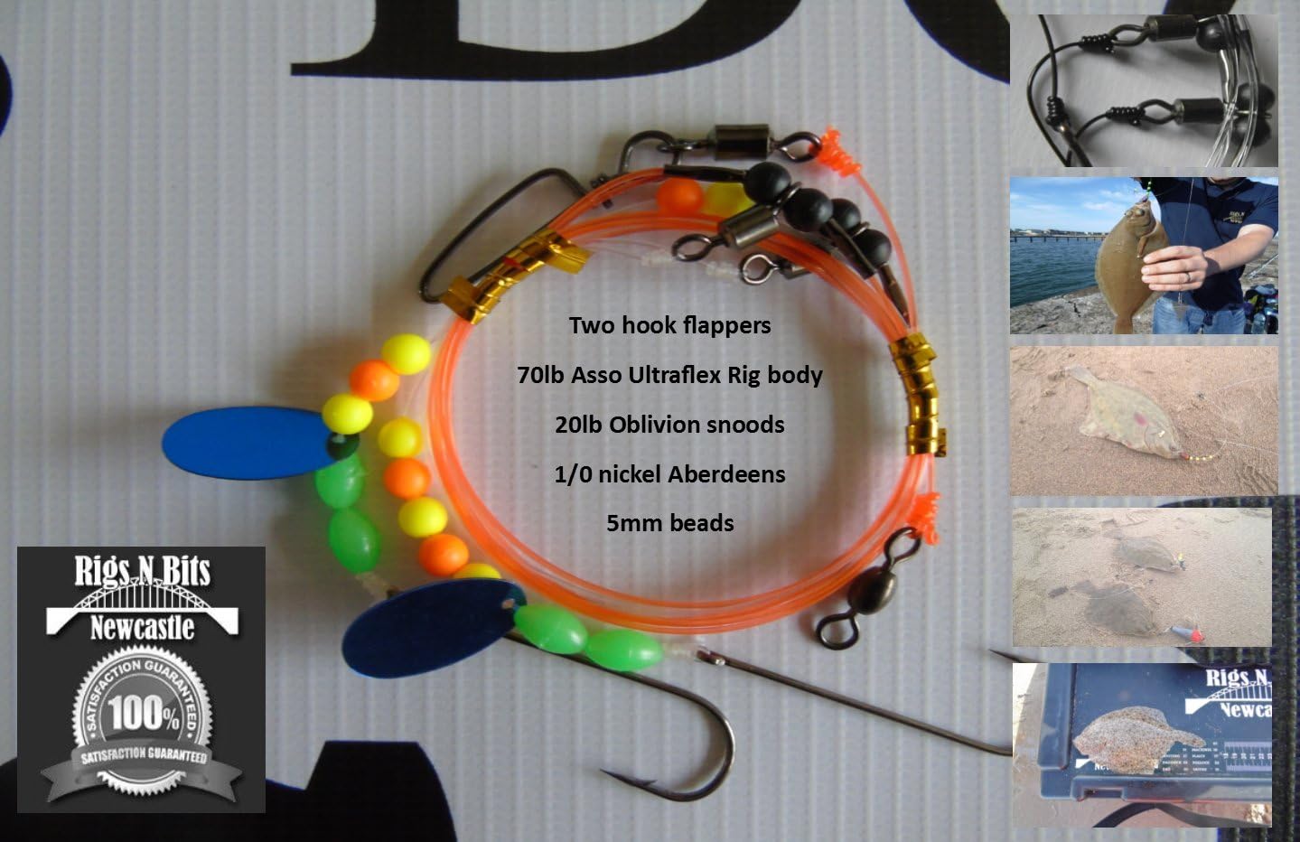Sea fishing Rig x 10 - Two hook flatty flapper shore rigs - Dab, Plaice: Amazon.co.uk: Sports