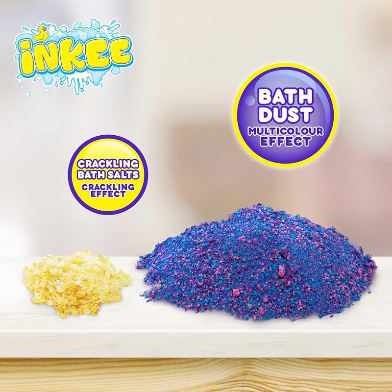 Confezione da 16 Bath Dust Galupy Mermaid, Polvere di Sirena per la Vasca, Sali da Bagno con Effetto Crepitante e Aroma di Frullato di Banana.