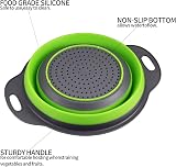 Xiaomoyu 2 Pcs Collapsible Colander with Handle Silicone Drain Basket view 3