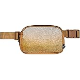 C.C Ombre Rhinestone Fanny Pack – Glitter Crossbody Waist Bag with Adjustable Strap, Multi Color (Ombre Rhinestone - Gold)