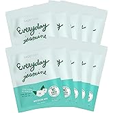 FACETORY K Beauty Face Mask Skin Care - Everyday JASMINE Moisturizing Sheet Mask | Plant-Based with Jasmine Infusion (10 Pack)