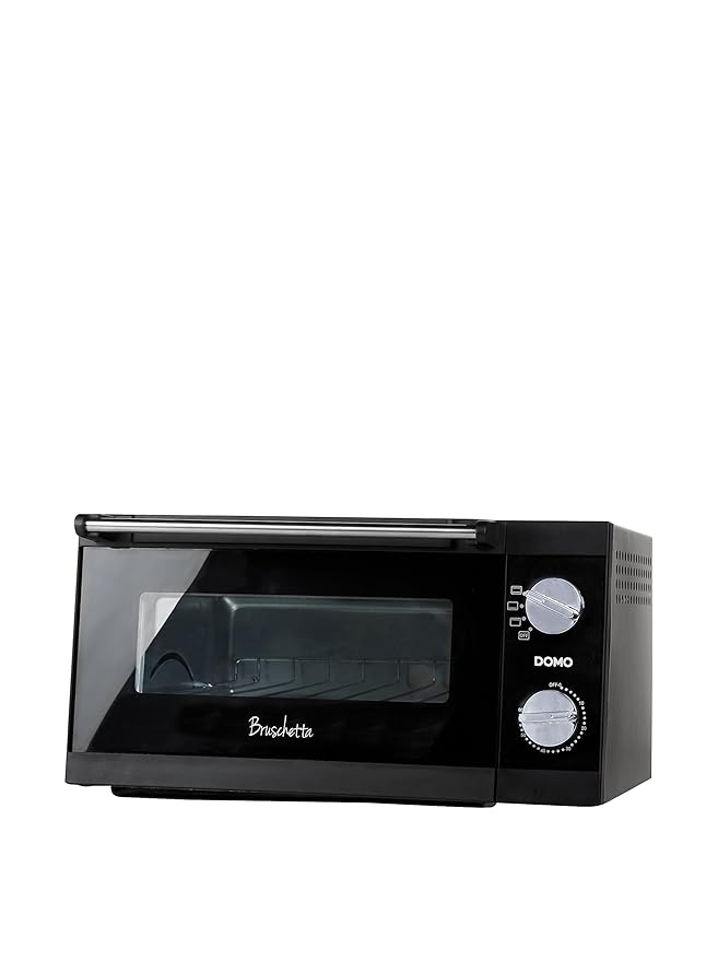 Domo Bruscetta - Horno (Pequeño, Horno eléctrico, 12 L, 1000 W, 12 L, Negro)