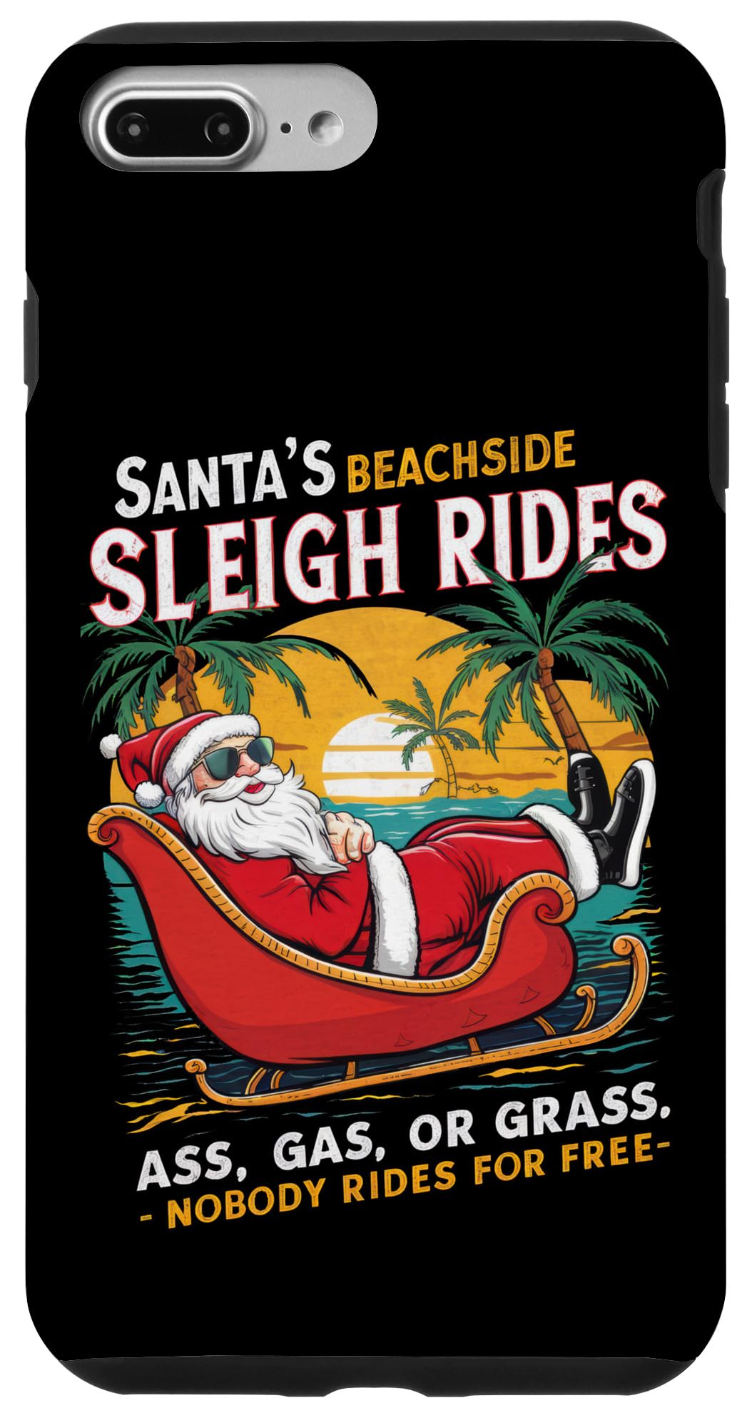 iPhone 7 Plus/8 Plus Christmas in July, Santa's Sleigh Ride, Funny Santa Claus Case