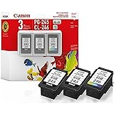 Canon Genuine Ink Cartridges PG-245 Black (2) / CL-246 Colour (1), Value Pack (3 Count), Original Canon Printer Ink for PIXMA