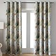 Kotile Romantic Forest Draft Blocking Draperies 2 Panels Grommet Top Curtain with Fabric Digital Printing, Three Pass Microfiber Room Darking Curtains for Living Room/Bedoom, W52 x L84 Inches, Green