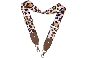Seavilia Purse Strap, Purse Straps Replacement Crossbody,Adjustable Guitar Purse Strap Vintage Multi-Pattern Bag Straps (Leopard Pink)