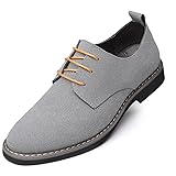 Mens Suede Leather Dress Shoes Casual Lace Up
