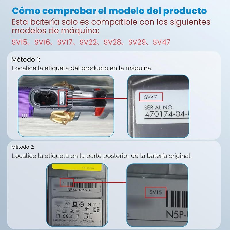 Batería para Dyson V11, 25,2 V, 3900 mAh, ion de litio, batería de repuesto para Dyson V11 (tipo botón) V15 SV15 SV16 SV22 con cargador aspirador de varilla (no para modelos de tornillo) con 1