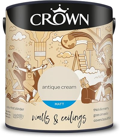 Crown Matt 2.5L Emulsion Antique Cream Crown Paint