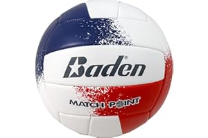 Baden Match Point Cushioned Synthetic LeatherOutdoor Recreation Backyard Volleyball + College Camp Ball All Ages Official Size 5