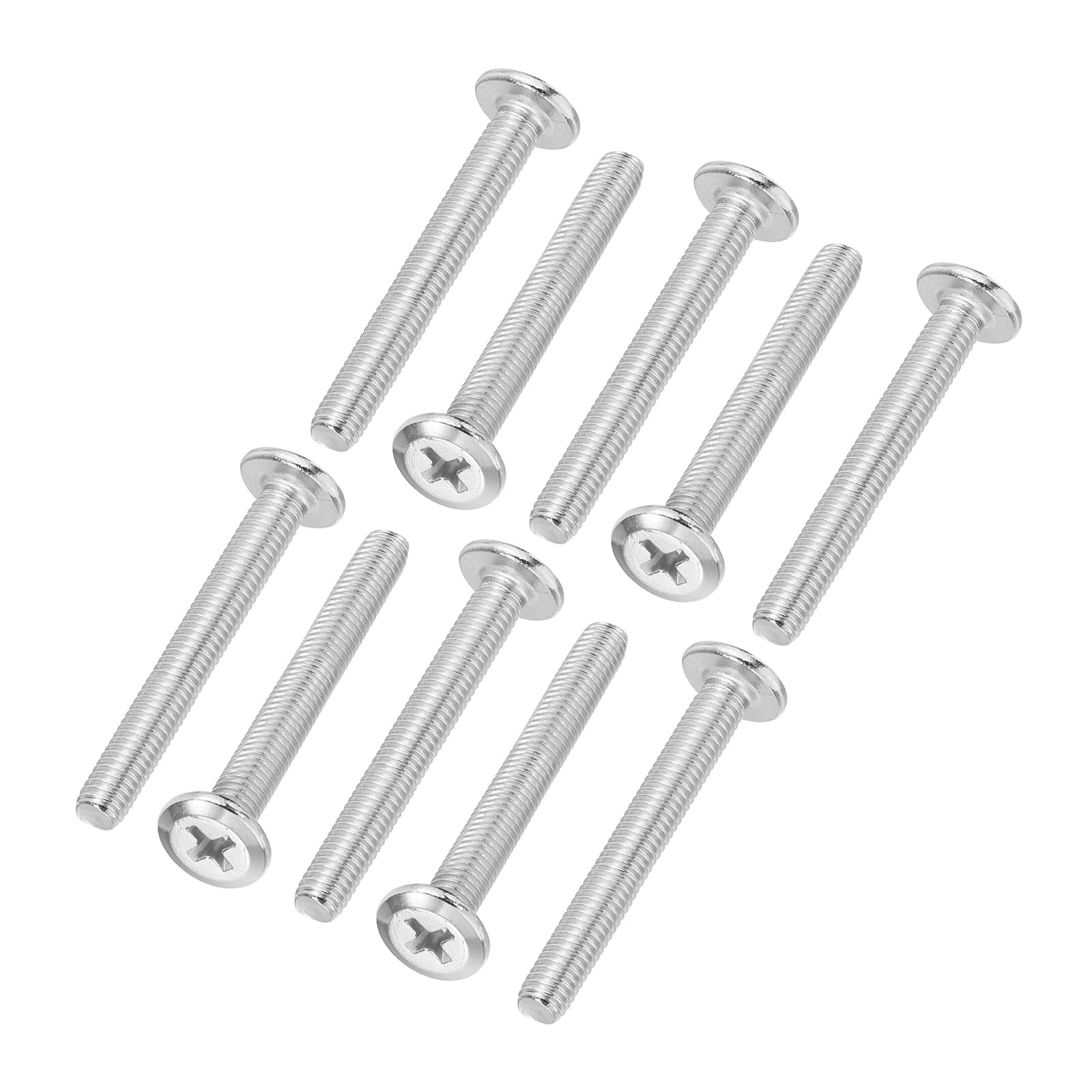 PATIKIL Round Head Phillips Screws, 8 Pack M5-0.8 x 40mm 304 Stainless Steel 18-8 Full Thread, Machine Screw Furniture Screw Connector Bolts