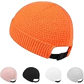 Mens Brimless Hats Docker Beanie Skull Caps Unisex Winter Warm Beanie Adjustable Leather Buckle Street
