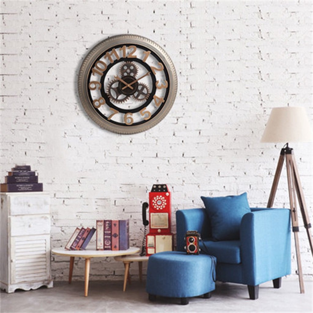 最安 壁時計 Loftバーウォールクロッククリエイティブレトロインダストリアルウィンドギアウォールデコレーションクロックインダストリアルウィンドローマ数字ウォールマウントクロック サイズ さいず 51センチメートル B07dvgx7m651センチメートル Studioweb Com
