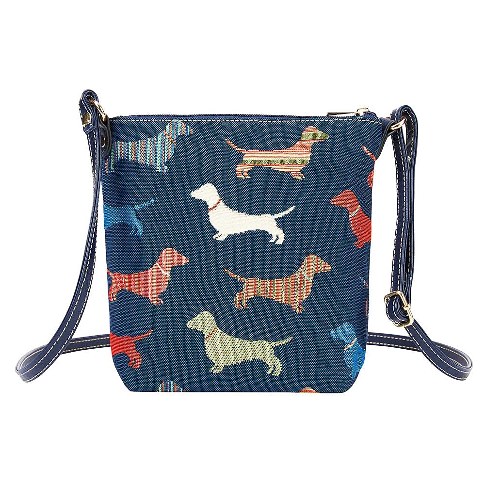 Signare Tapestry Small Crossbody Bag Sling Bag for Women with Animal and Pet Designs (Dachshund, SLING-DACH)