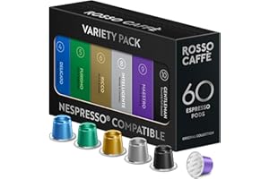 Rosso Coffee Capsules for Nespresso Original Machine - 60 Gourmet Espresso Pods, Compatible with Nespresso Original Line Mach