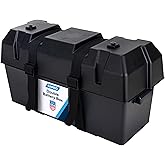 Camco Double Battery Box - Safely Store RV (&amp; More) Batteries - USA Made | Features a Heavy-Duty Corrosion-Resilient Polymer Construction - Measures Inside 21-1/2" x 7-3/8" x 11-3/16" (55375)