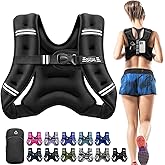 BAGAIL Comfort-Fit Weighted Vest for Woman, Even Weight Distribution, Faster Weight Loss, No-Chafe or Bounce for Walking &amp; Running with Detachable Phone Pouch &amp; Reflective Stripes (Available 5-30lbs)