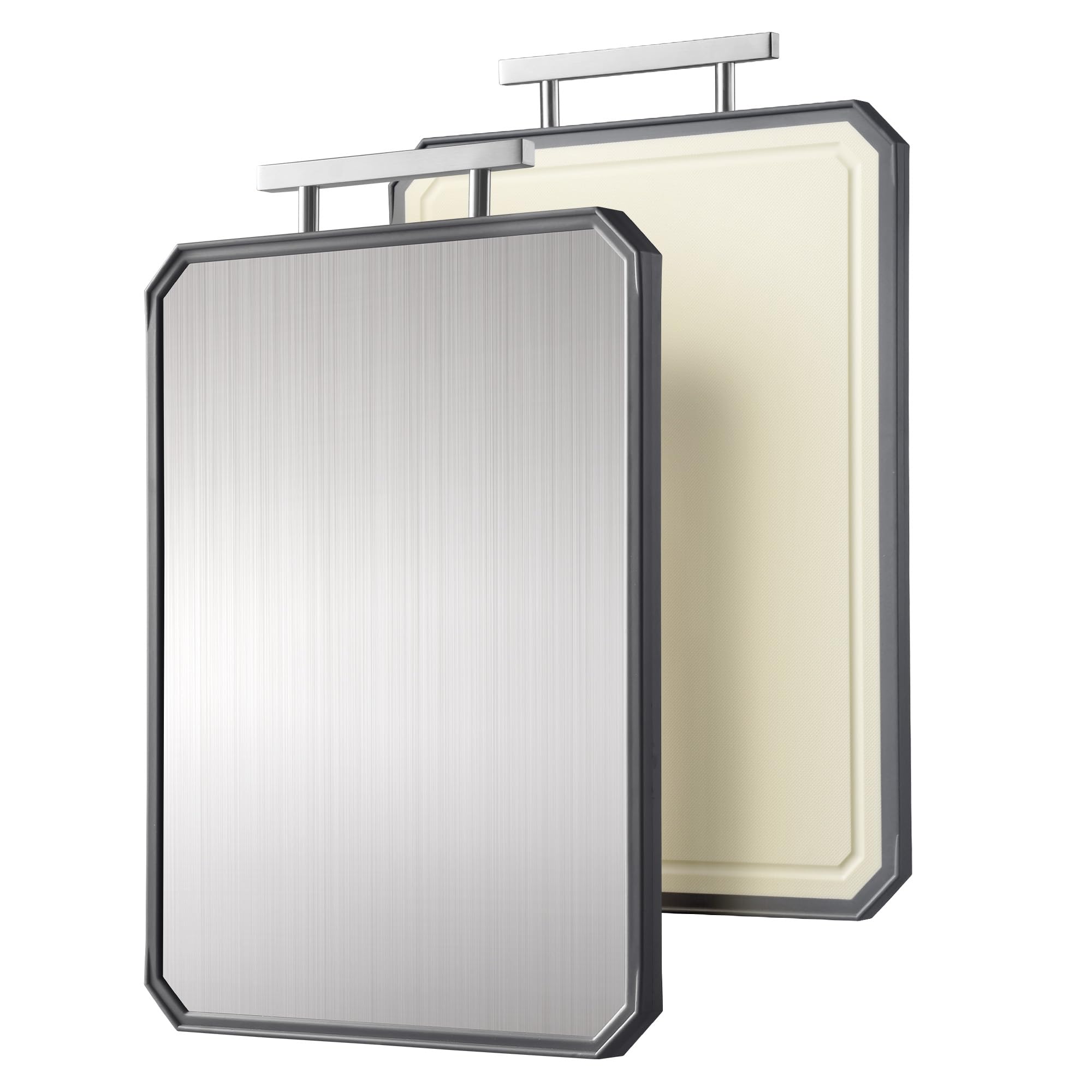 Photo 1 of 2 in 1 Stainless Steel Cutting Board with Handle Chopping Large Big Small Metal Carving Kitchen Meat Butcher Block not Titanium Wood Bamboo Glass Marble Stone Rubber Plastic Silicone Acrylic Teak Sink