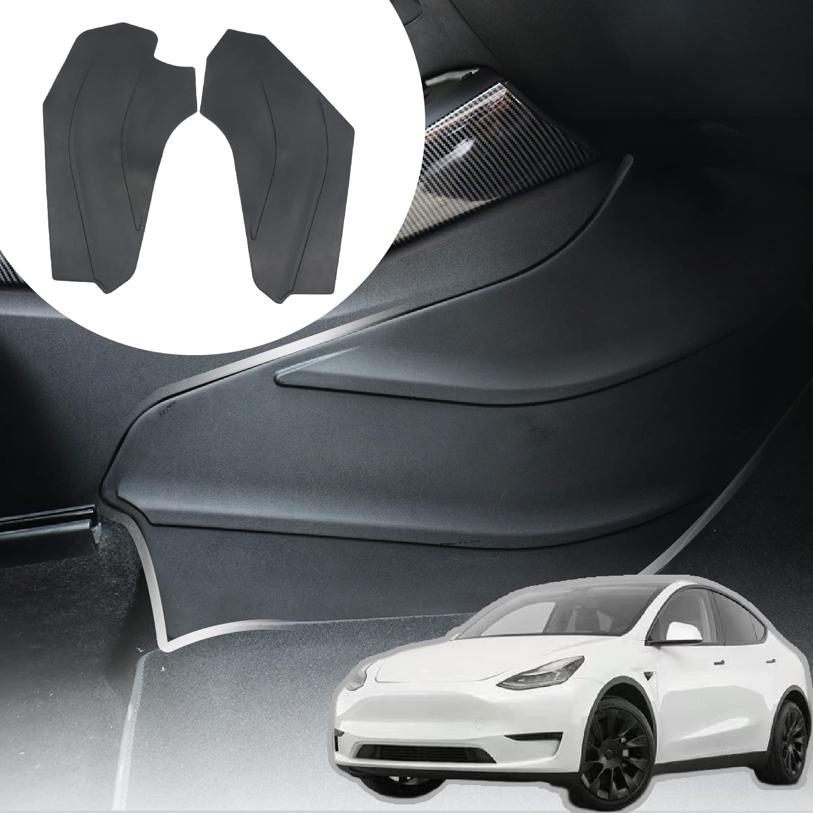 Photo 1 of Tesla Model Y Accessories TPE Center Console Side Cover Protector for 2024 Model Y Interior Center Console Side Anti-Kick Mats (for Model Y 2024)