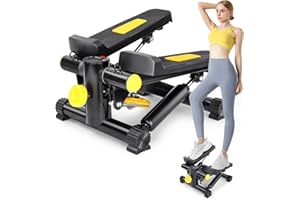 PEJEVIR Steppers for Exercise at Home, Mini Stair Stepper with 330LBS Loading Capacity Hydraulic Fitness Stepper with LCD Monitor, Step Fitness Machine Full Body Cardio Equipment