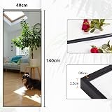 Beauty4U Full Length Mirror 140x40cm Black Aluminum Frame Free Standing view 5