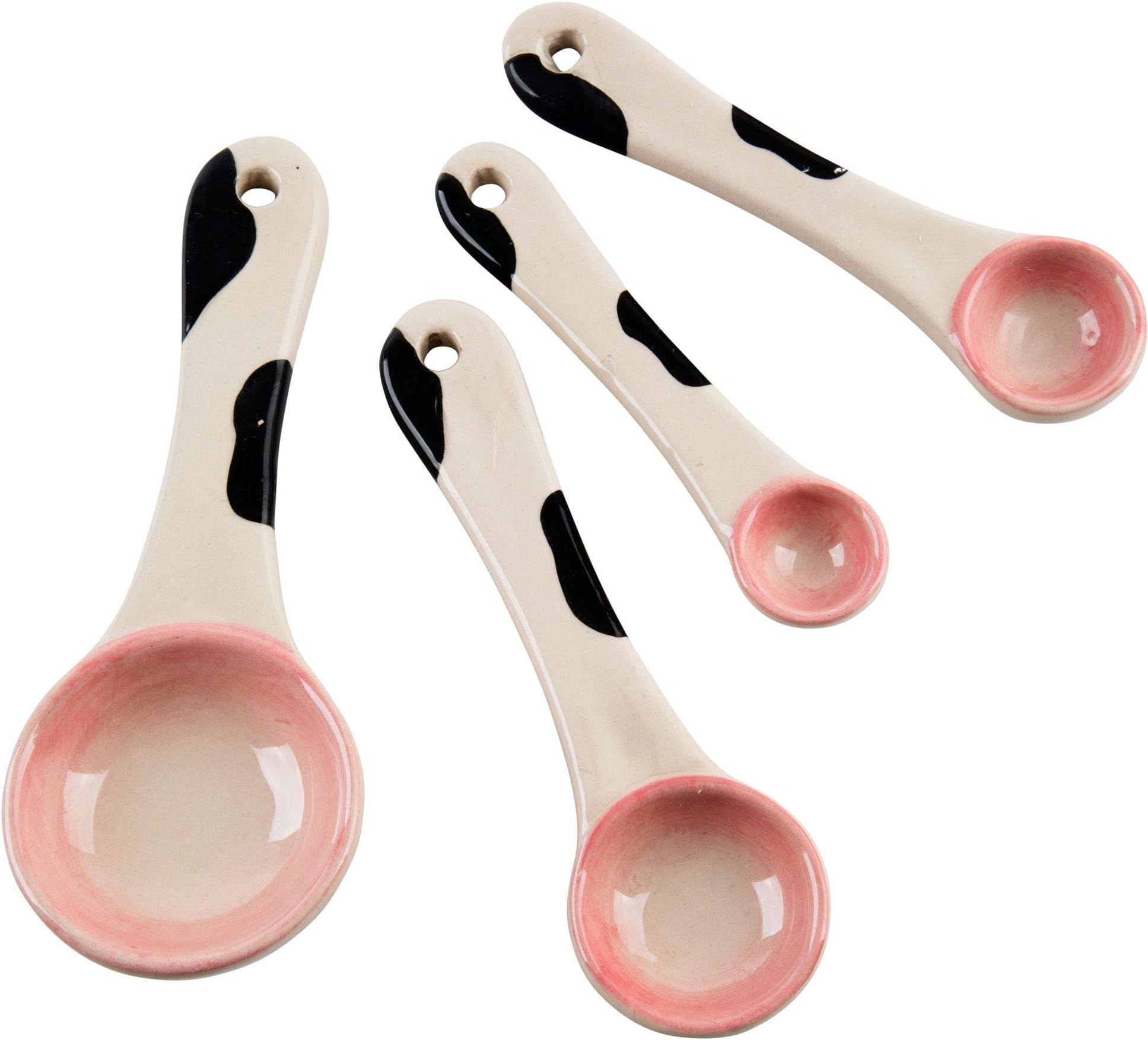Home Essentials Cow Measuring Spoons Ceramic Set of 4
