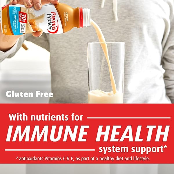 PREMIER PROTEIN SHAKE, CARAMEL, 30G PROTEIN, NO ADDED SUGAR, 24 VITAMINS & MINERALS TO SUPPORT IMMUNE HEALTH, 11.5 FL OZ, 1 PACK