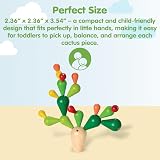 PlanToys Balancing Cactus Game - Wooden Stacking Toy for Kids view 2