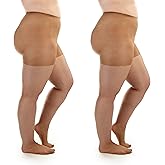 Silky Toes Plus Size Pantyhose for Women Soft Sheer Queen Tights
