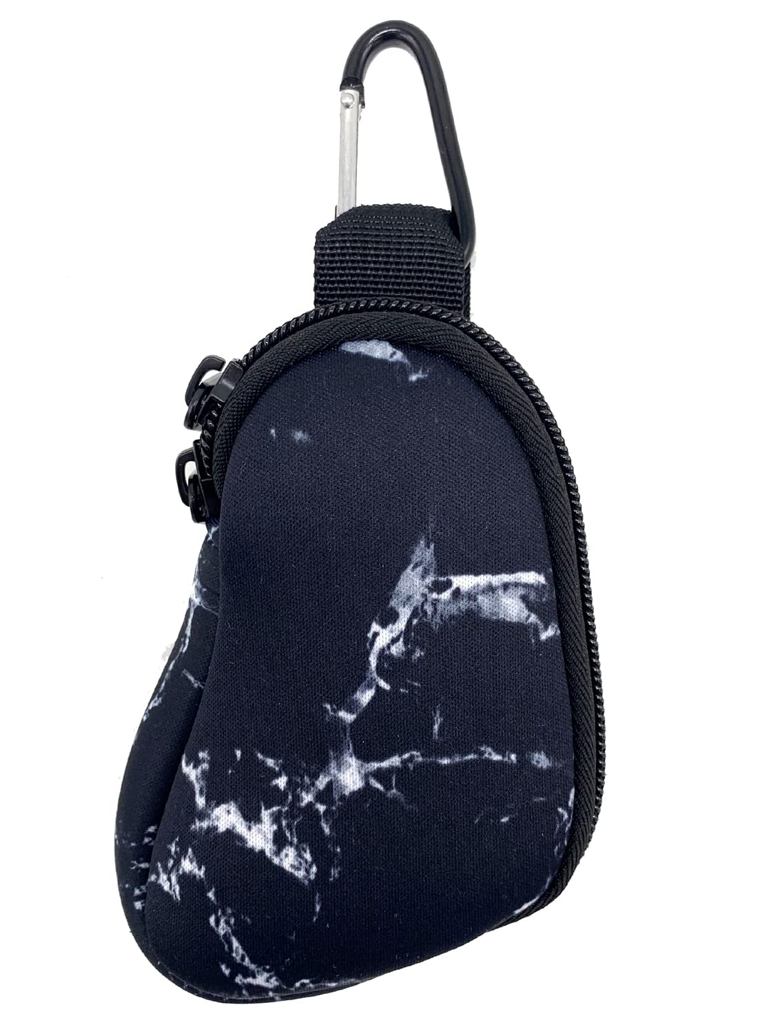 Neoprene Inhaler Holder - Portable Carrying Bag, Mini Case Sleeve for L-Shaped Inhaler, Marble Black