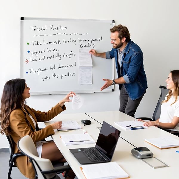 ZIBBIZO MAGNETIC DRY ERASE WHITE BOARD 36″ X 24″ FOR HOME, SCHOOL, OFFICE, SLIVER ALUMINIUM FRAME