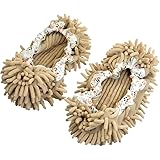Water & Wood Pair Elastic Cuff Khaki Microfiber Multifunction Cleaning Mop Slipper Cover