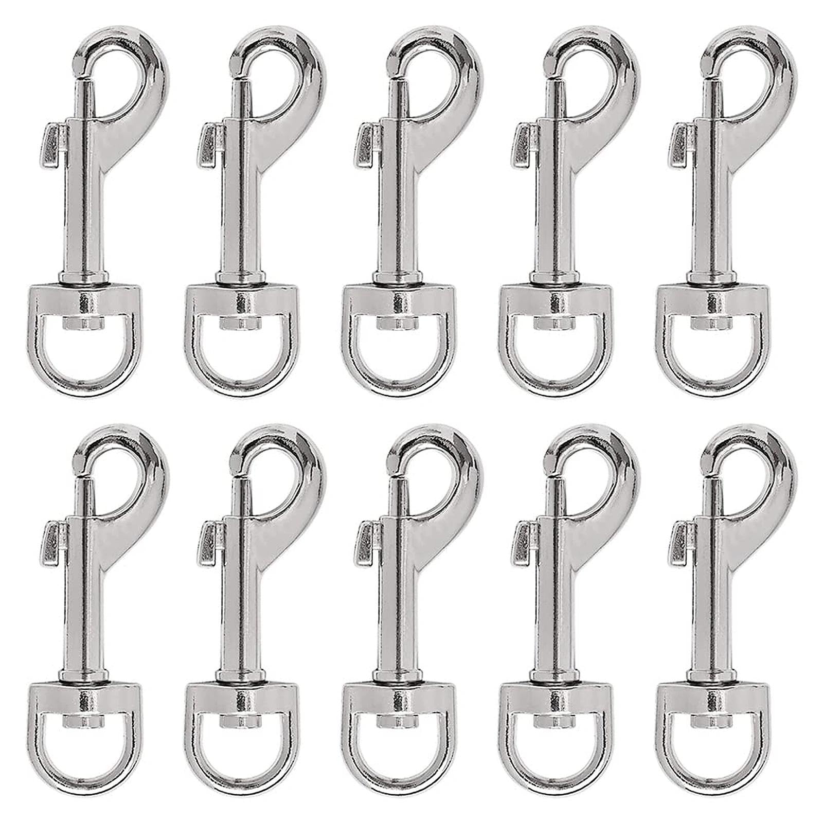 DXiongW 10 Pieces Swivel Eye Bolt Snap Hook Dog Lead Clips 2 Inch Swivel Eye Bolt Snap Hook Spring Loaded Clips Dog Lead Clasp Trigger Clip Clasp for Pet Buckle Carabiner Keyring Home Outdoor
