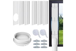 BYOFI Portable Air Conditioner Sliding Door Vent Kit with 4-in-1 Coupler Filter，Adjustable Sliding Door Ac Vent for 5.9” Exhaust Hose，Adjustable Ac Vent Kit for Sliding Door/Window Max length 90inches