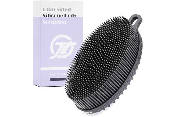 FREATECH Silicone Body Scrubber Shower Brush, Dual-Sided Body Buffer for Gentle Exfoliation, Cleansing and Massage, Men Women
