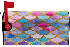 Numland Magnetic Mailbox Covers Polyester Oxford Cloth Anti-UV and Reusable Letterbox Cover 21×18 Inch,Mermaid Scales