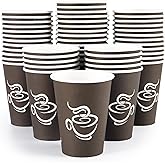 LITOPAK 240 Pack 12 oz Paper Cups, Brown Disposable Hot Coffee Cups for Party, Picnic, Travel, and Events