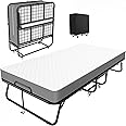 INTERGREAT Folding Bed with Mattress,Foldable Twin Beds,Roll Away Beds for Adults, 75" x 38" Portable Roll Away Guest Bed for Easy Storage,Super Strong Frame for Guest Room, Small Apartment