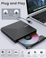 PeroBuno USB 3.0 Type C External CD DVD RW Drive Burner Reader Writer Portable view 2
