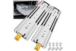 SHUHANG 1 Pair 420 lb Load Capacity Heavy Duty Locking Drawer Slides 12 14 16 18 20 22 24 26 28 30 32 34 36 38 40 44 48 52 56 60 Inch Full Extension Ball Bearing Side Mount Industrial Rails with Lock