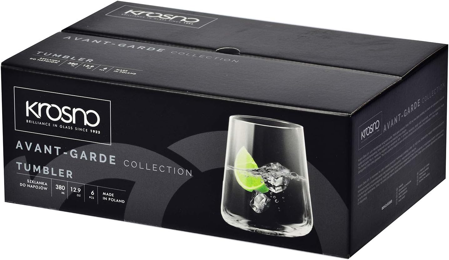 Krosno Water Juice Gin Tumbler Drinking Glasses, Transparent, 6 Count (Pack of 1) - Image 5