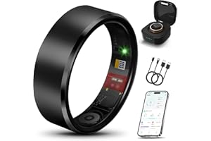 Milavan Smart Health Ring 2.0 for Women Men, Slim Scratch & Fingerprint Resistant Design,Efficient Chip Fitness Tracker, Monitors Heart, Blood Oxygen & Pressure, Sleep, Steps, Waterproof, Black 8