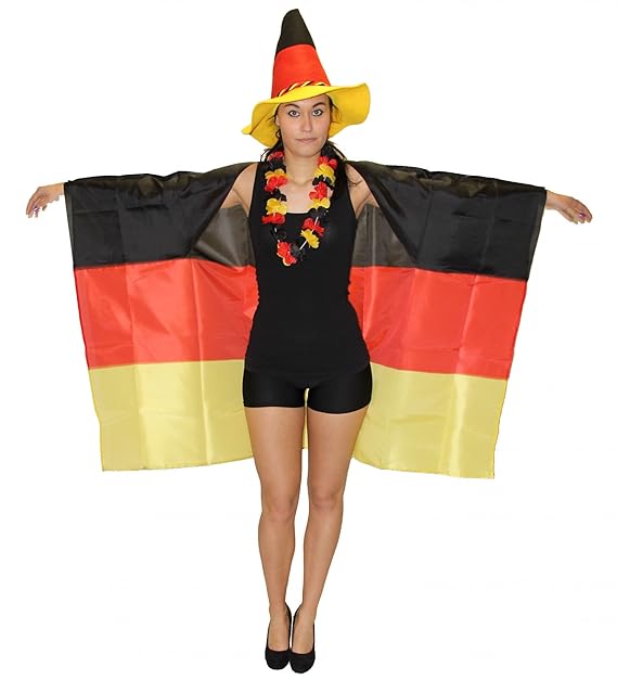 Foxxeo 35006 | Deutschland Fan Fahne zum Anziehen für die WM 2018 EM 2020 Fan Fanartikel Party Flagge Germany Party