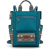 Montana West Wrangler Aztec Backpack Purse for Women Fashion Ladies Back Zip Anti Theft Convertible Backpack with Adjustable Strap
