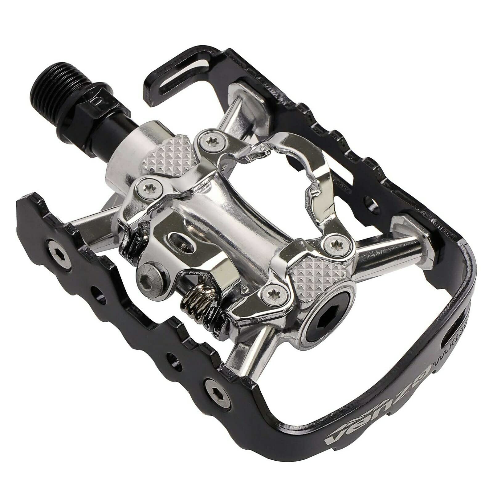 VENZO Multi-Use Compatible With Shimano SPD Mountain Bike Bicycle Sealed Clipless Pedals - Dual Platform Multi-Purpose - Great For Touring, Road, Trekking Bikes
