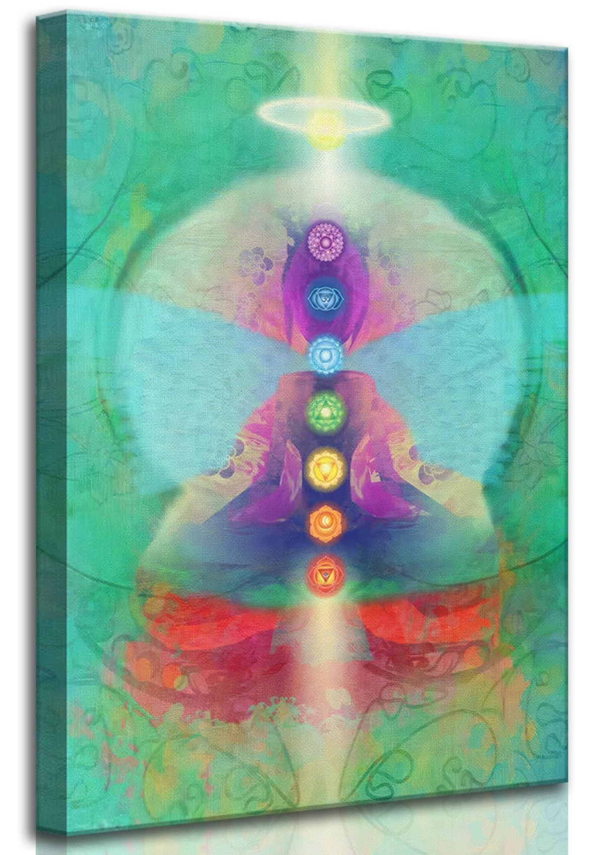 Chakra Chart Canvas Wall Art Divine Love and Aura