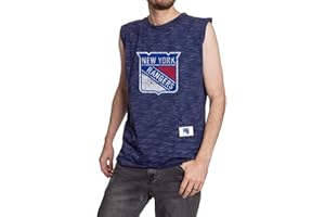 Calhoun NHL Men's Team Logo Crew Neck Space Dyed Cotton Sleeveless T-Shirt